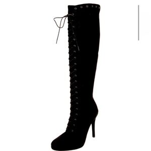 Stuart Weitzman Laced Up Over the Knee High Heel Boots